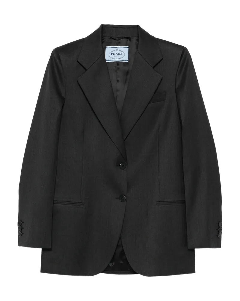 Prada Single-breasted Gabardine Jacket Grey