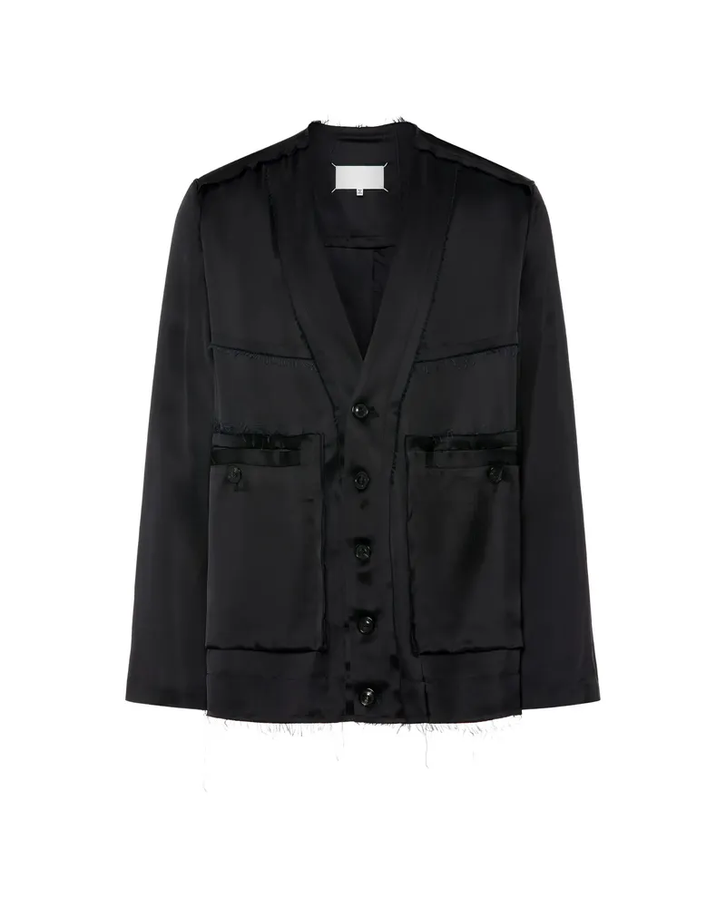 Maison Margiela Frayed-edges Jacket Black