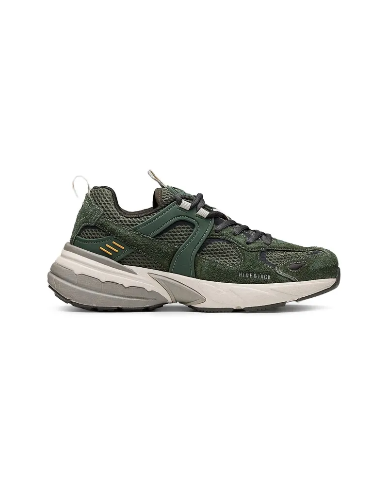 Hide & Jack Running 2000 Panelled Sneakers Green