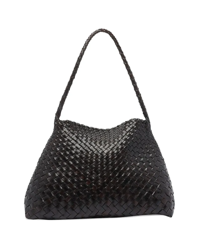 Dragon Diffusion Santa Maria Woven Leather Tote Bag Brown
