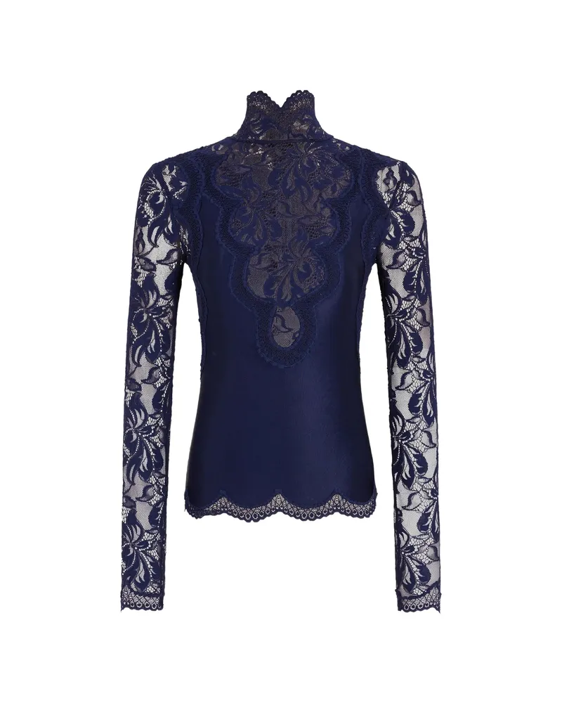 Paco Rabanne Long-sleeved Lace Top Blue