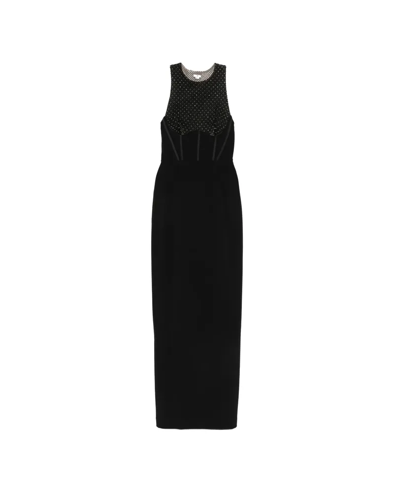 Elisabetta Franchi Crystal-embellished Open-back Maxi Dress Black