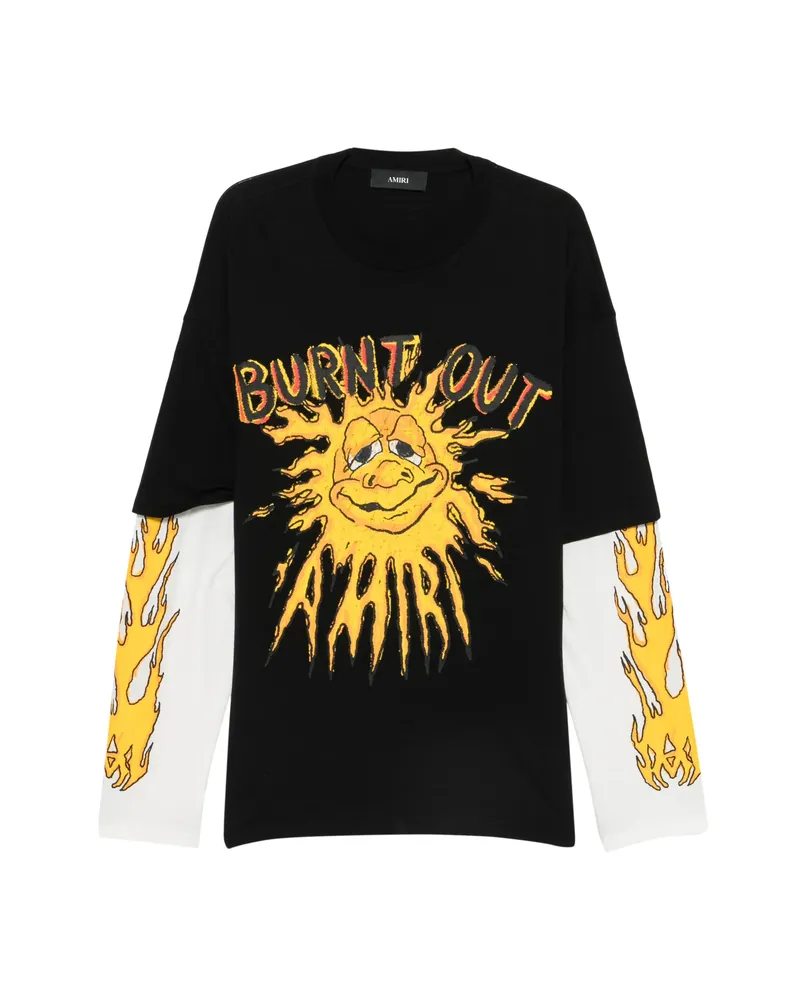 Amiri Burnt Out LJ T-shirt Black