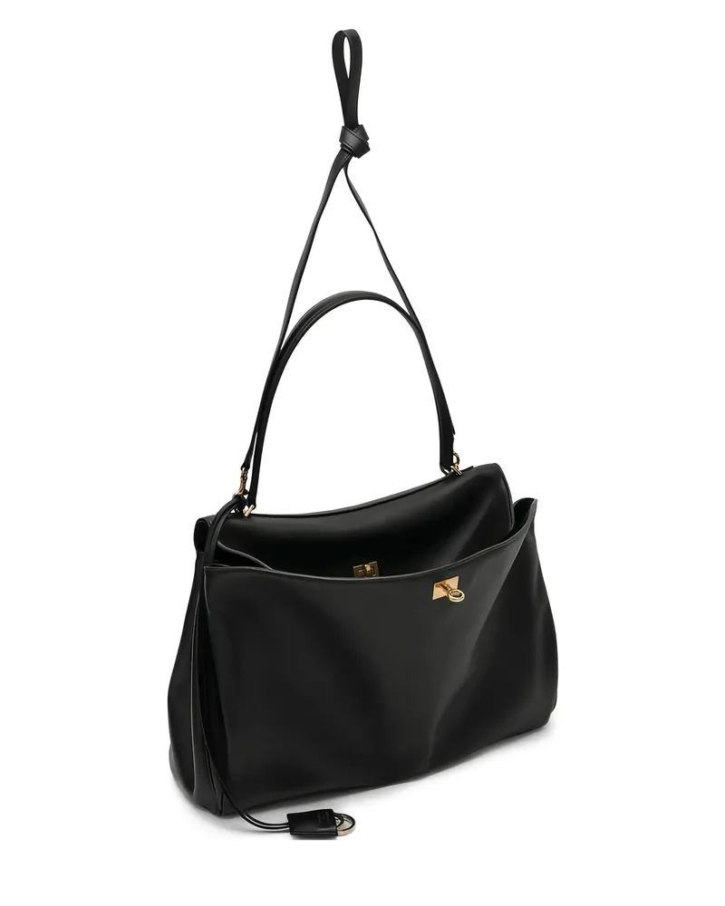 Balenciaga Large Rodeo Leather Tote Bag Black