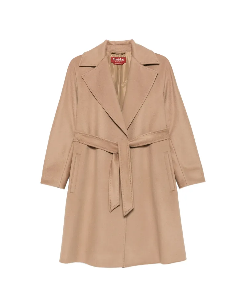 Max Mara Dravenna Belted Notch-lapels Coat Neutrals