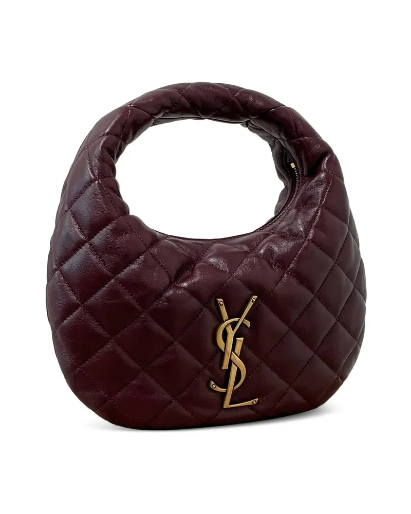 Coach Quilted YSL-plaque Shoulder Bag Red