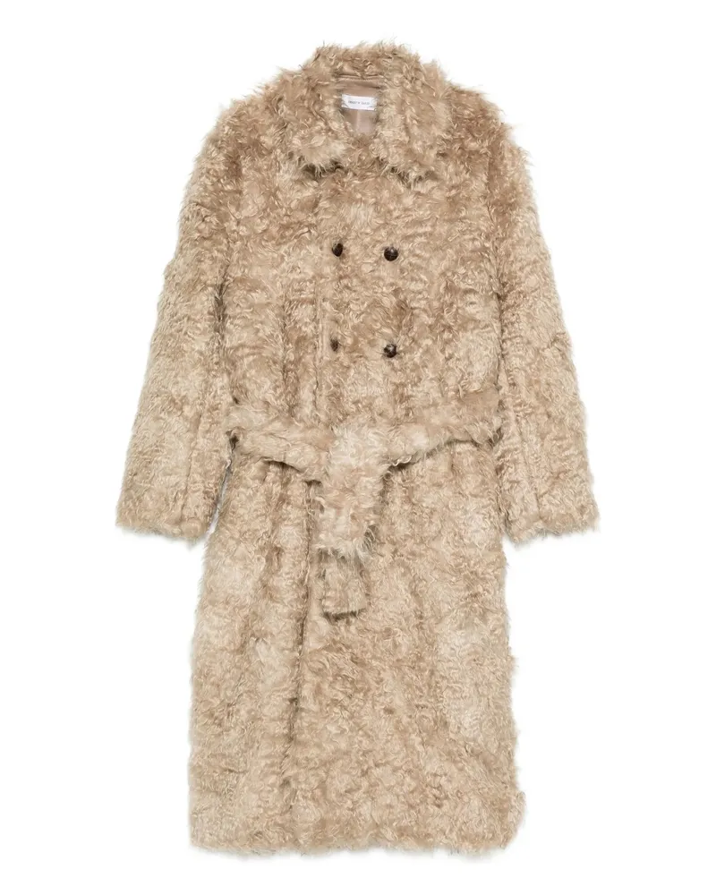 Ernest W. Baker Double-breasted Belted Coat Neutrals