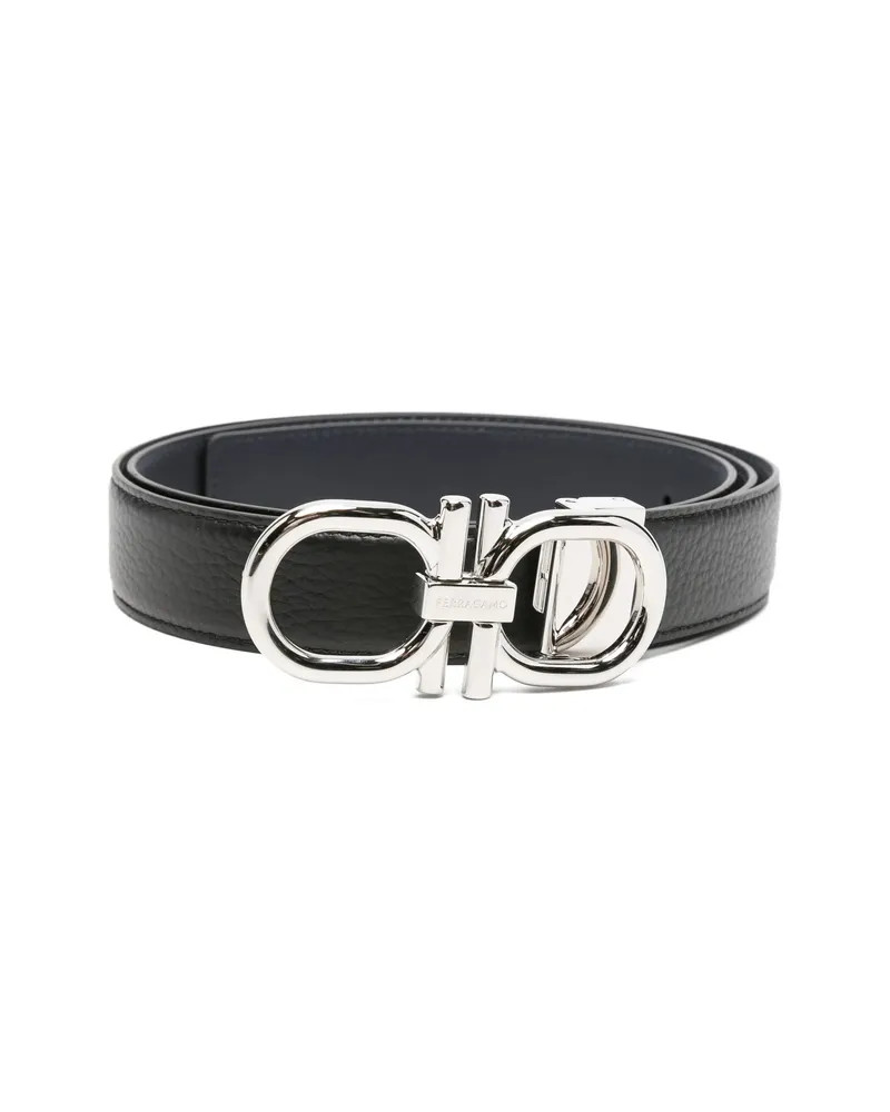 Ferragamo Gancini Leather Belt Black