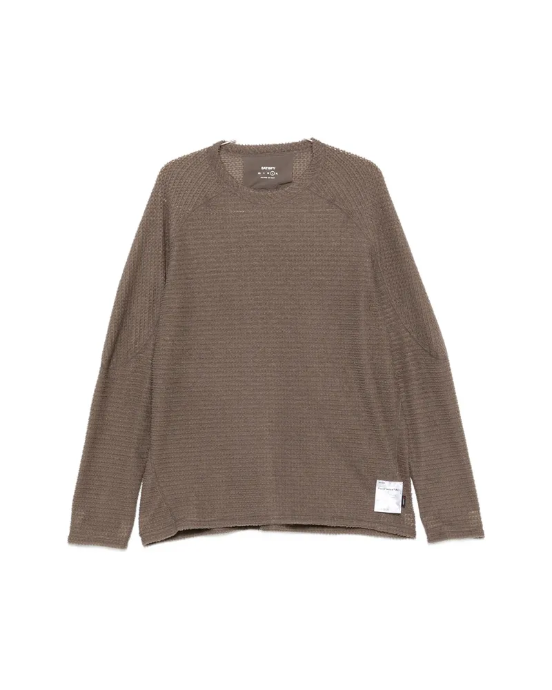 Satisfy Waffle-knit Raglan-sleeve Sweater Brown