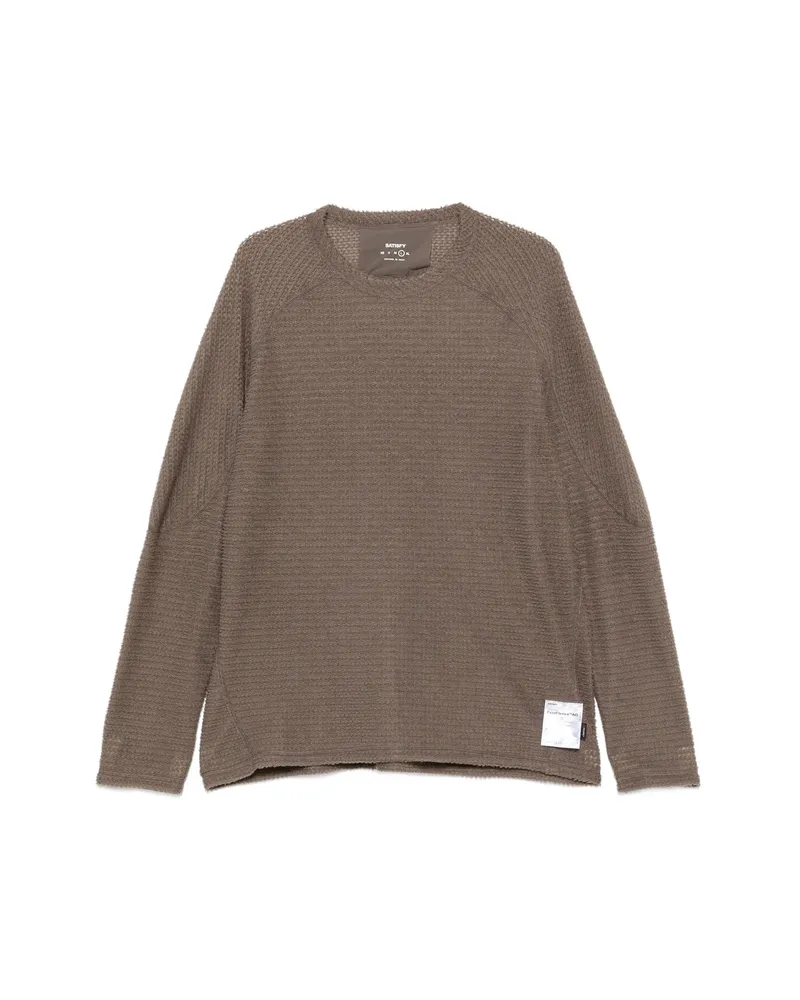 Satisfy Waffle-knit Raglan-sleeve Sweater Brown