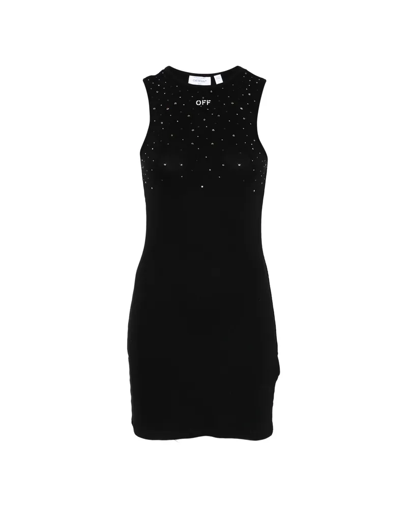 OFF-WHITE Embellished Fitted Mini Dress Black