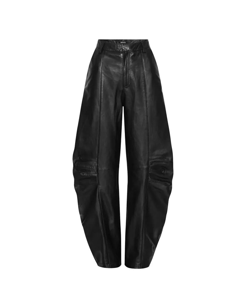 ROTATE Birger Christensen Leather Trousers Black