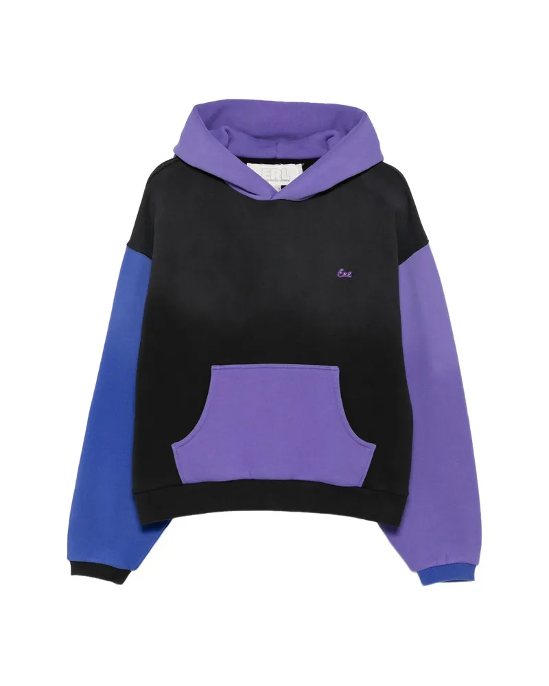 ERL Colour-block Logo-patch Hoodie Black