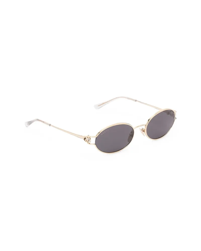 Gucci Interlocking G Oval-frame Sunglasses Gold