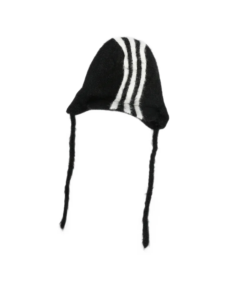 Y-3 Stripe-detail Trapper Hat Black