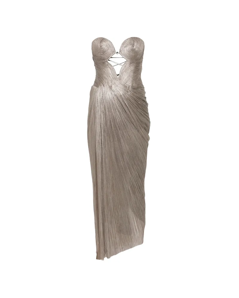 Maria Lucia Hohan Cut-out Lace-up Maxi Dress Brown