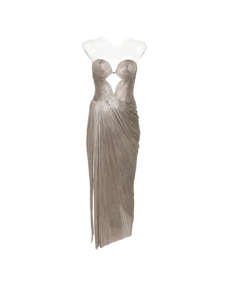 Maria Lucia Hohan Cut-out Lace-up Maxi Dress Brown