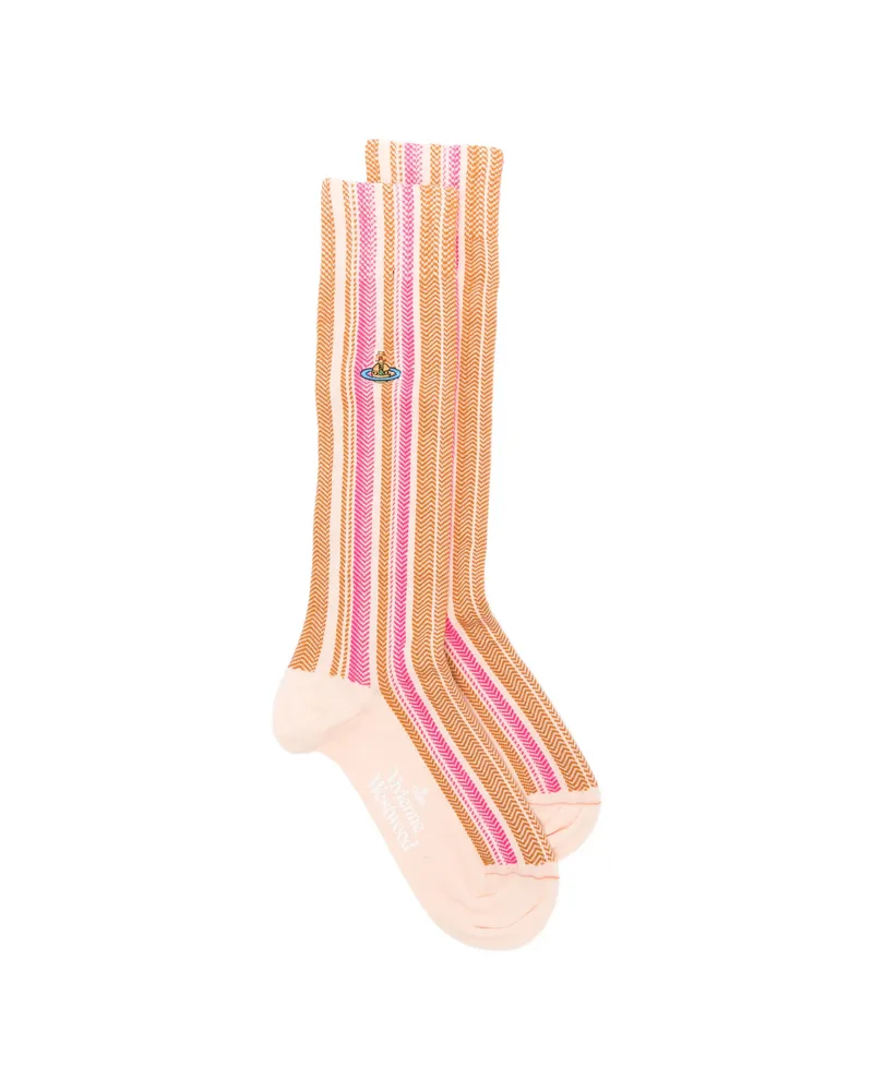 Vivienne Westwood Striped-pattern Socks Neutrals