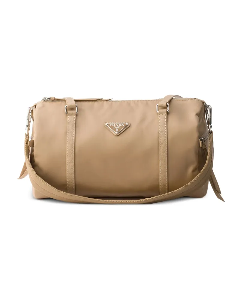 Prada Triangle-logo Shoulder Bag Neutrals