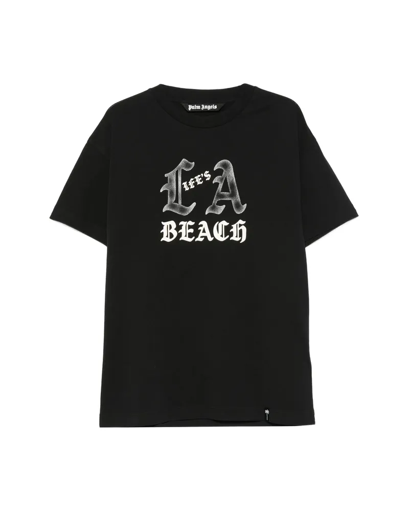 Palm Angels Slogan-print Cotton T-shirt Black
