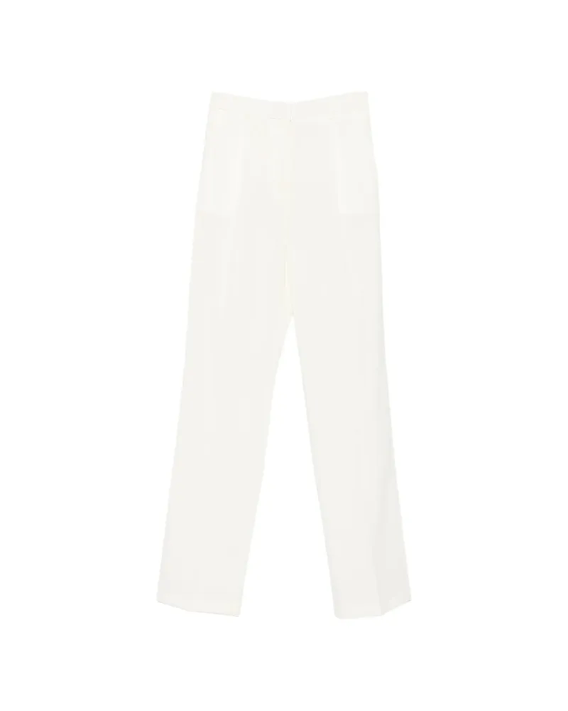 Elisabetta Franchi Pressed-crease Straight-leg Trousers White