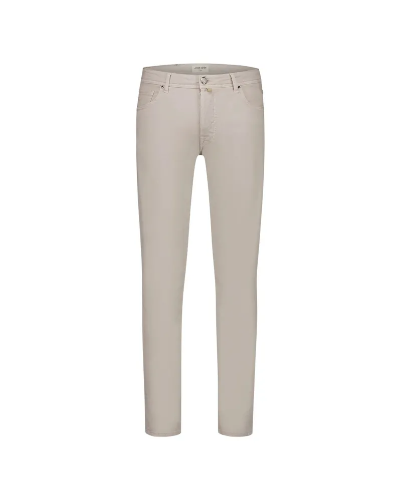 Jacob Cohën Logo-plaque Slim-fit Trousers Neutrals