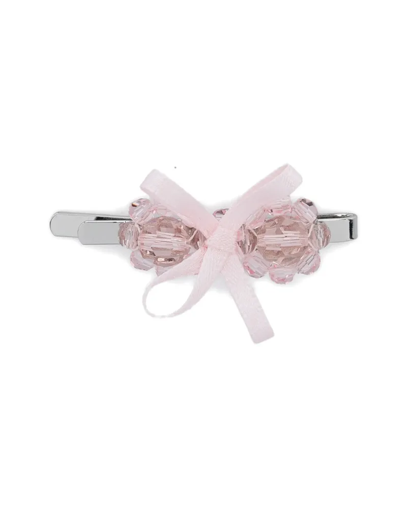 Simone Rocha Bow Crystal Flower Hair Clip Silver
