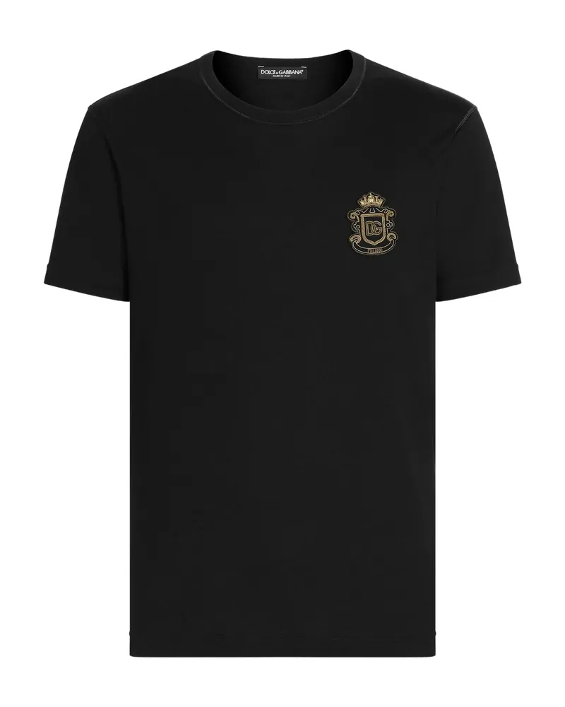 Dolce & Gabbana Crest-appliqué T-shirt Black