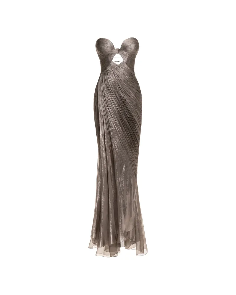 Maria Lucia Hohan Zephyra Side-slit Maxi Dress Grey