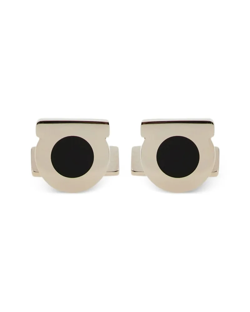 Ferragamo Gancini Silhouette Cufflinks Silver