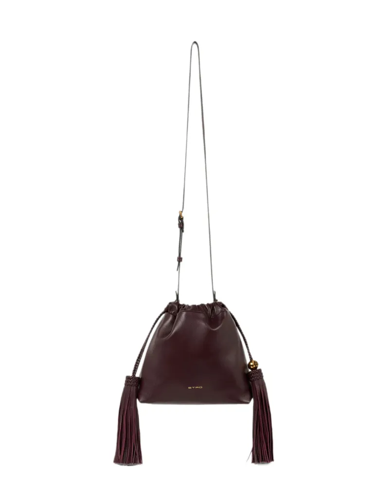 Etro Mini Leather Kalispera Bag With Tassels Purple