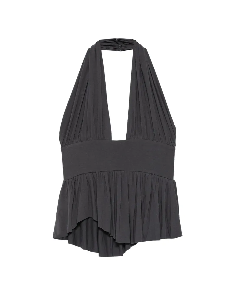 GIMAGUAS Dera Halterneck Peplum Top Grey