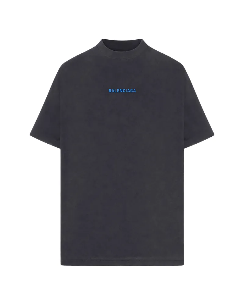 Balenciaga Logo-embroidered T-shirt Black
