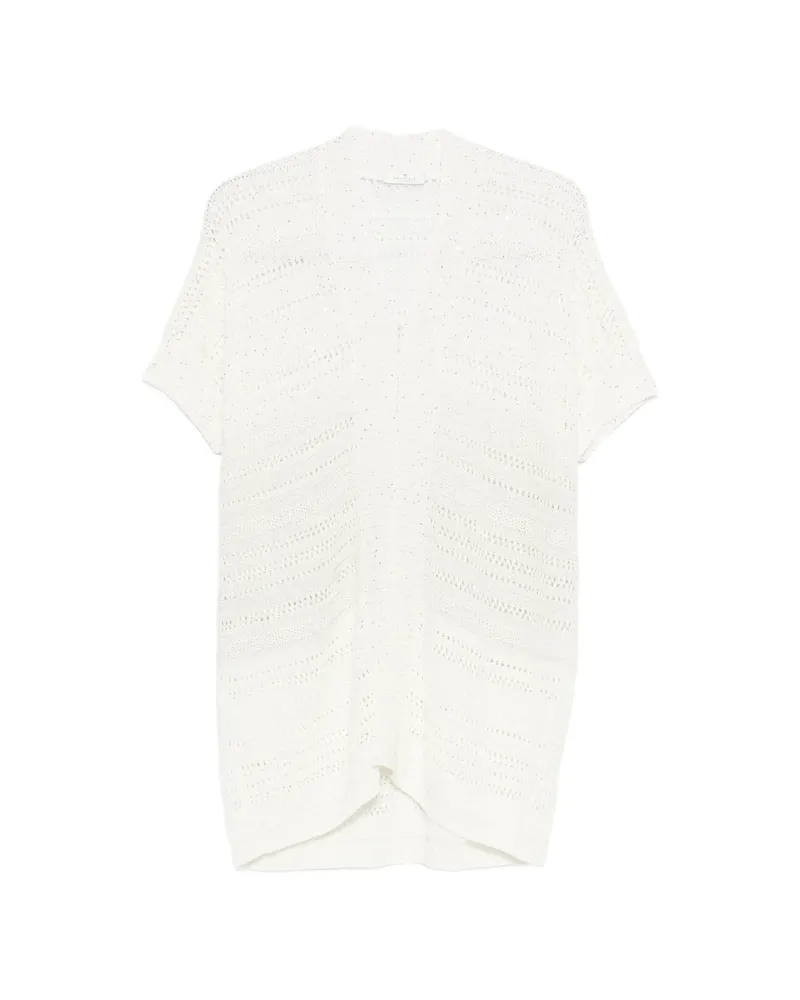 PANICALE Cashmere Short-sleeve Cardigan Neutrals