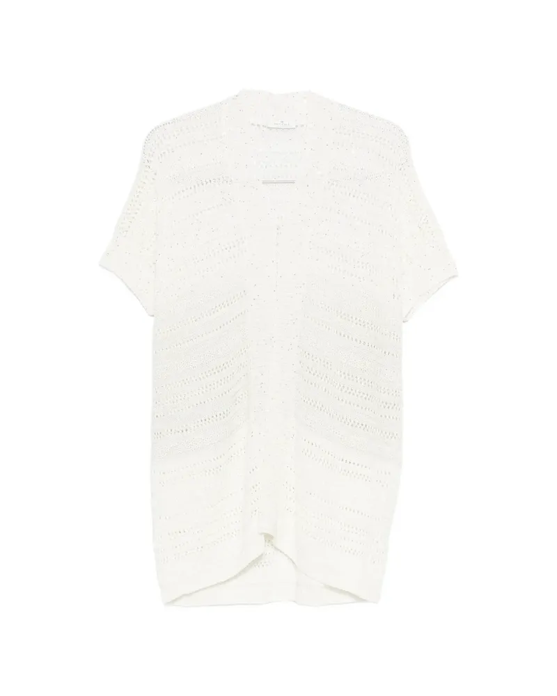 PANICALE Cashmere Short-sleeve Cardigan Neutrals