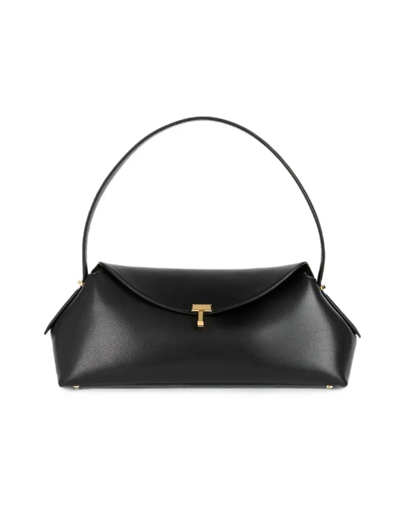 Totême T-lock Leather Tote Bag Black