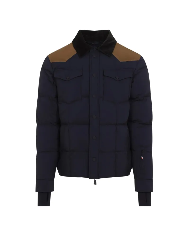 Moncler Geltech Quilted Panelled Down Ski Jacket Blue