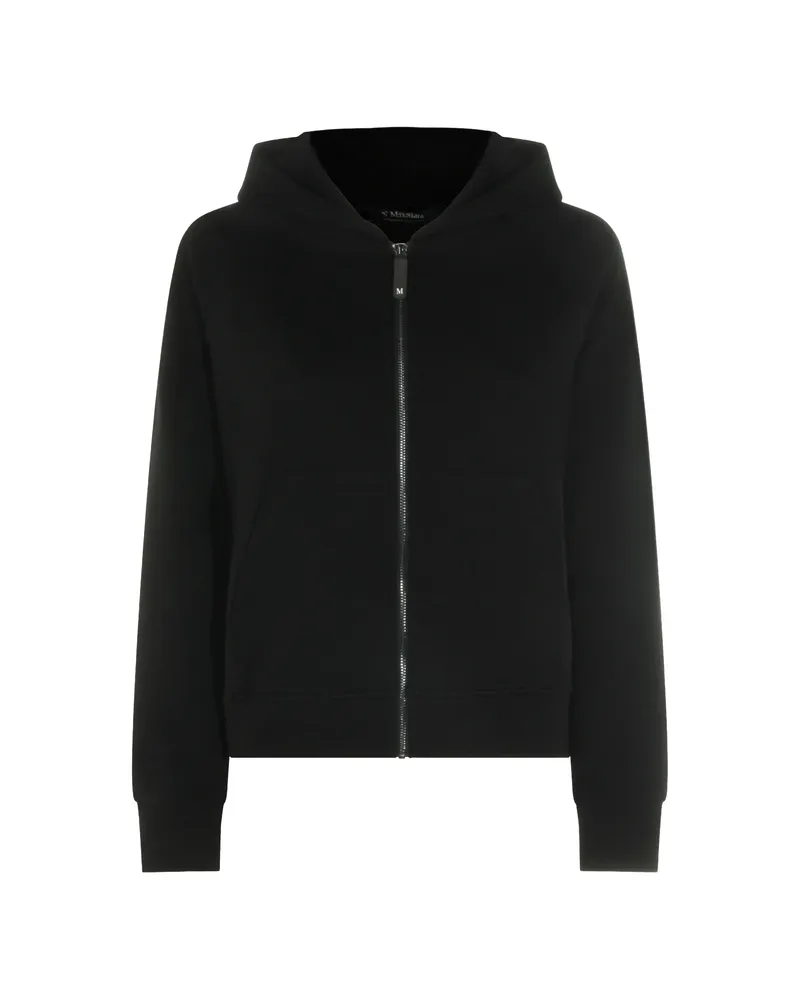 Max Mara Logo-embroidered Zip-up Hoodie Black