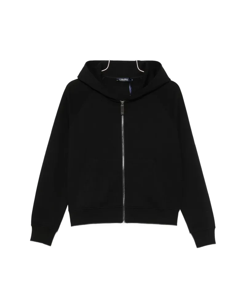 Max Mara Logo-embroidered Zip-up Hoodie Black