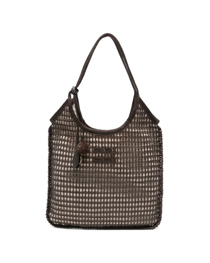 Miu Miu Logo-detail Tote Bag Brown