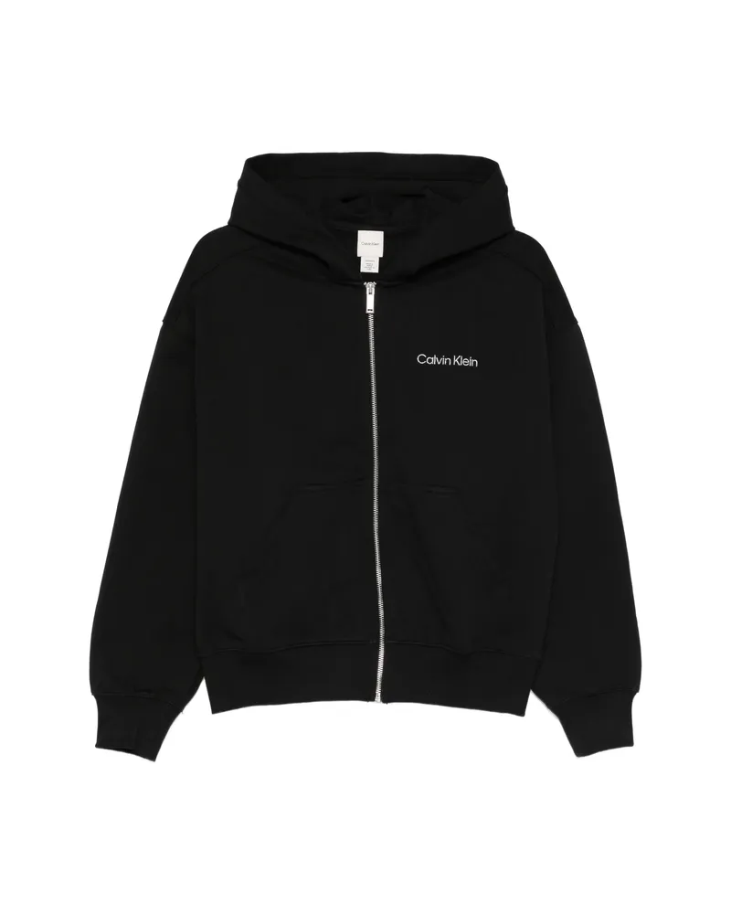 Calvin Klein Logo-embroidered Hoodie Black