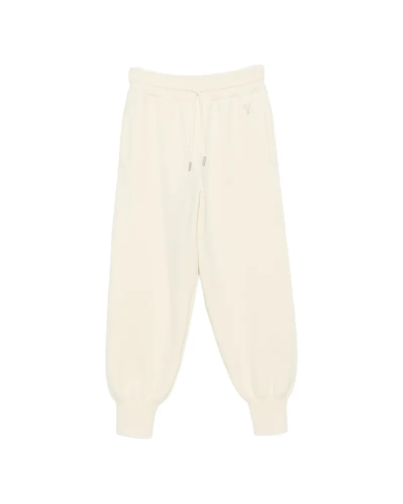 AMI Paris Ami De Coeur Drawstring Track Pants Neutrals