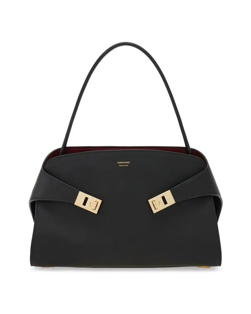Ferragamo Medium Hug Soft Shoulder Bag Black