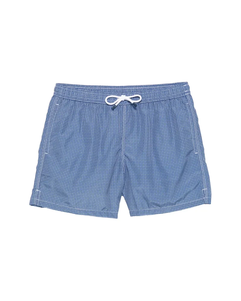 Fedeli Patterned Swim Shorts Blue