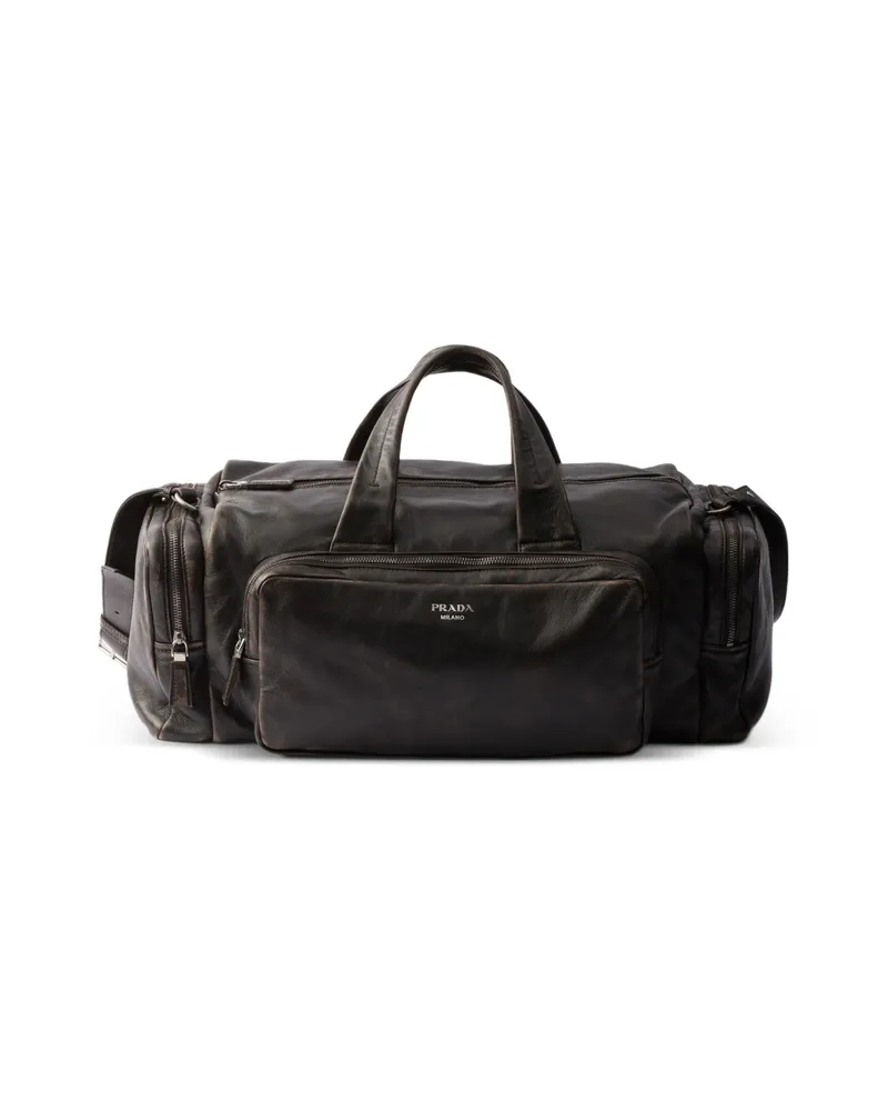 Prada Nappa Leather Duffel Bag Brown