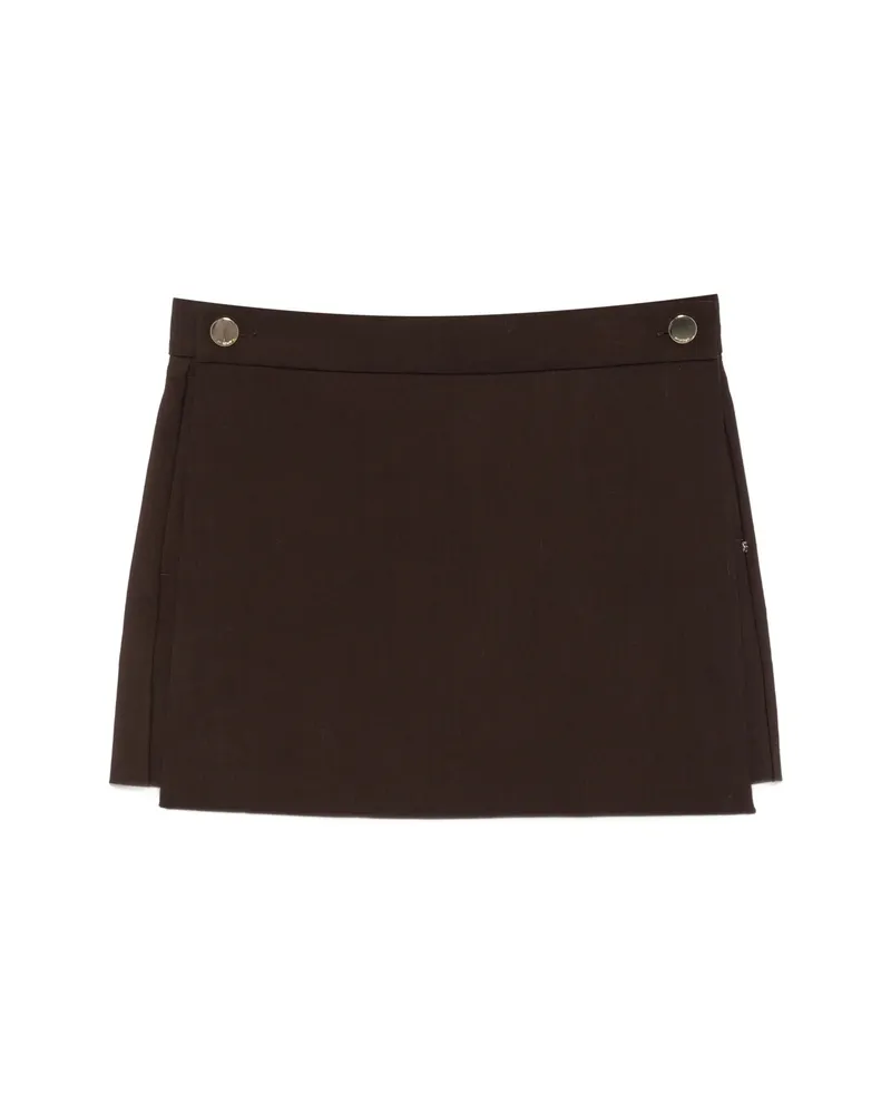 SPORTMAX Ottuso Button-detail Tailored Skort Brown