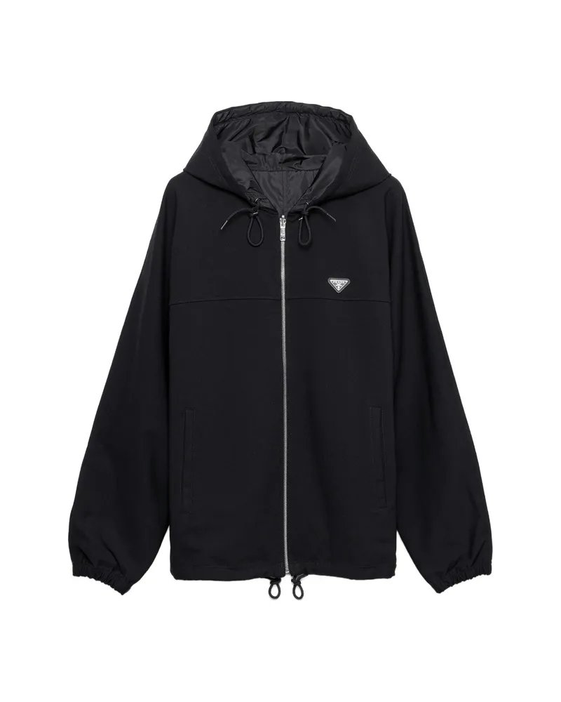 Prada Technical Fleece Hoodie Jacket Black