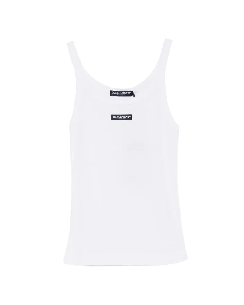Dolce & Gabbana Ribbed Logo-label Tank Top White
