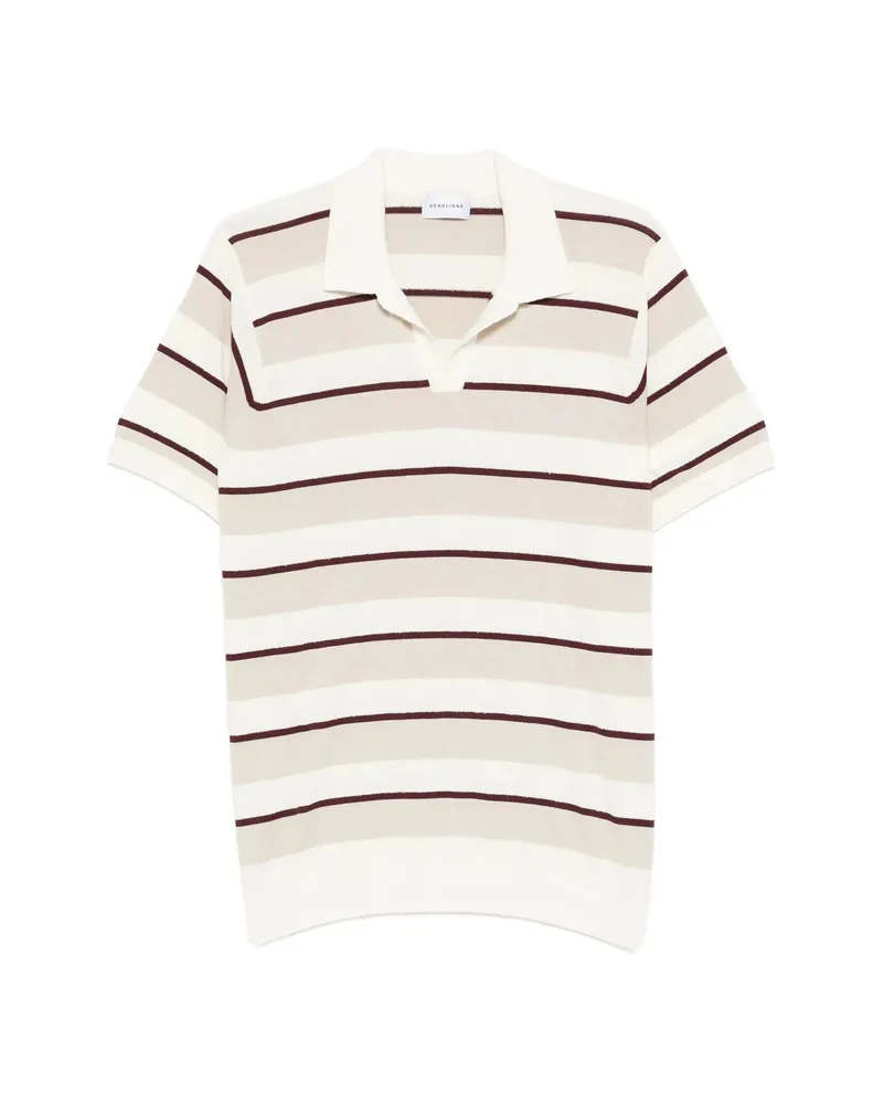 Scaglione Striped-pattern Polo Shirt White