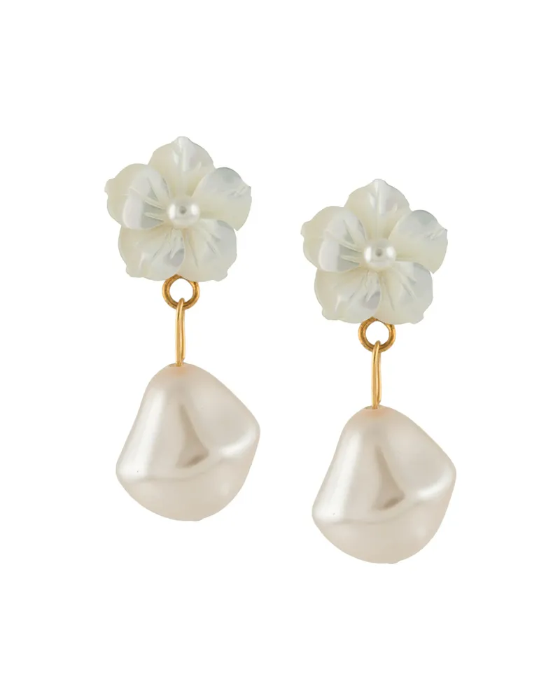 Jennifer Behr Mina Drop Earrings White